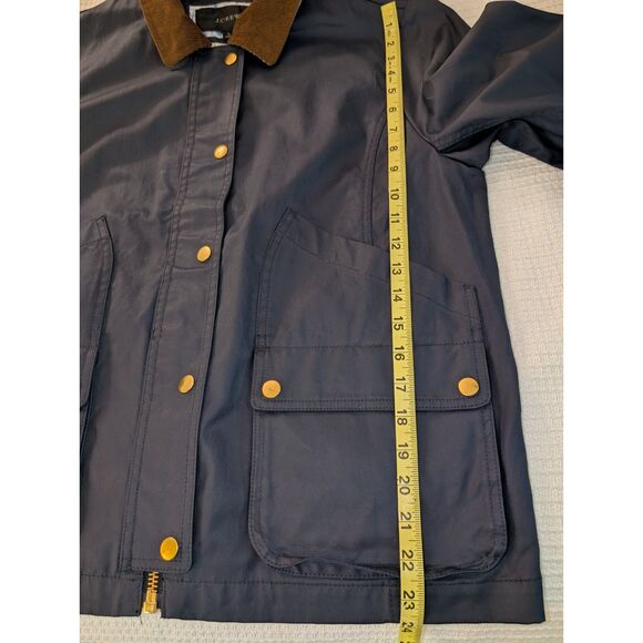 J.Crew Navy Barn Jacket with Liberty Floral Print Fabric, Women's Size L - Picture 16 of 16